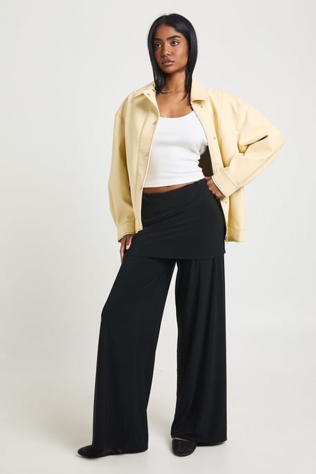 Skirt Layered Wide Leg Trouser - Image 1