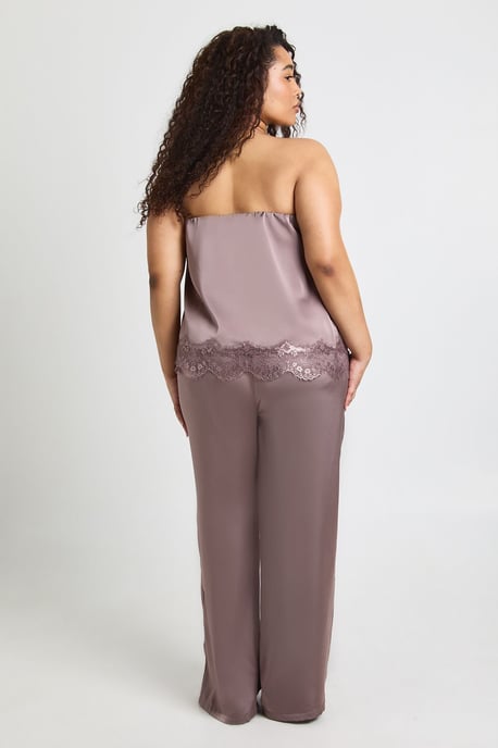 Plus Satin Wide Leg Trousers - Image 2