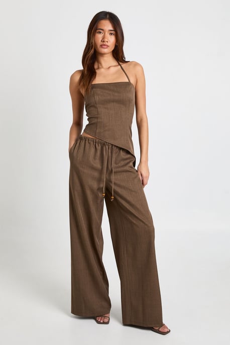 Crepe Beaded Wide Leg Trouser - Image 1