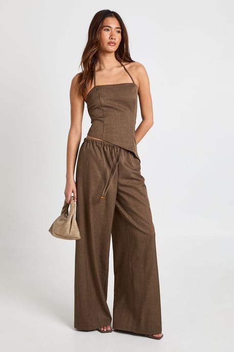 Crepe Beaded Wide Leg Trouser - Image 3