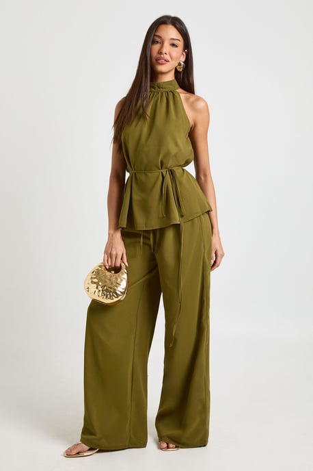 Chiffon Low Rise Wide Leg Trousers - Image 1