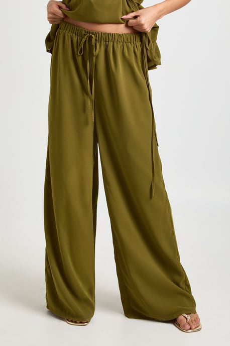 Chiffon Low Rise Wide Leg Trousers - Image 4