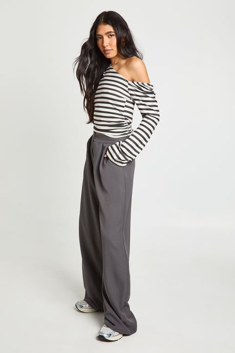 Tall Woven Tailored Pleated Wide Leg Trouser - Image 1
