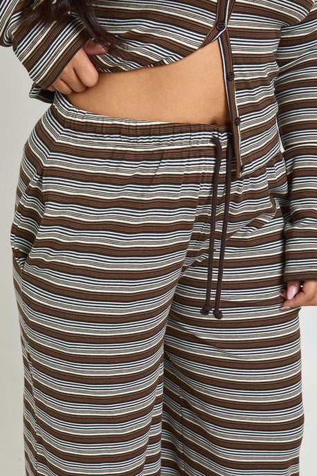 Plus Stripe Wide Leg Trousers - Image 4