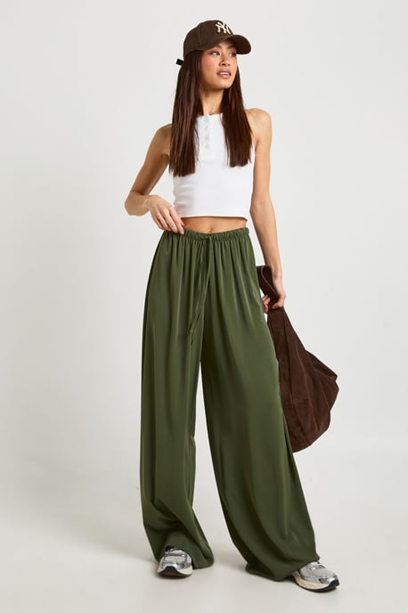 Tall Woven Wide Leg Trousers - Image 1