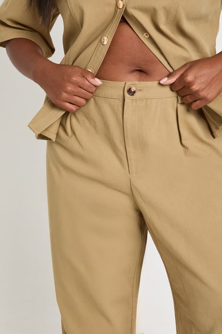 Plus Twill Pleat Front Wide Leg Trouser - Image 4