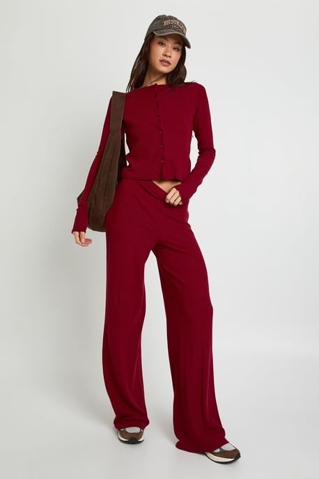 Tall Crinkle Cardigan & Wide Leg Trouser Set - Image 1