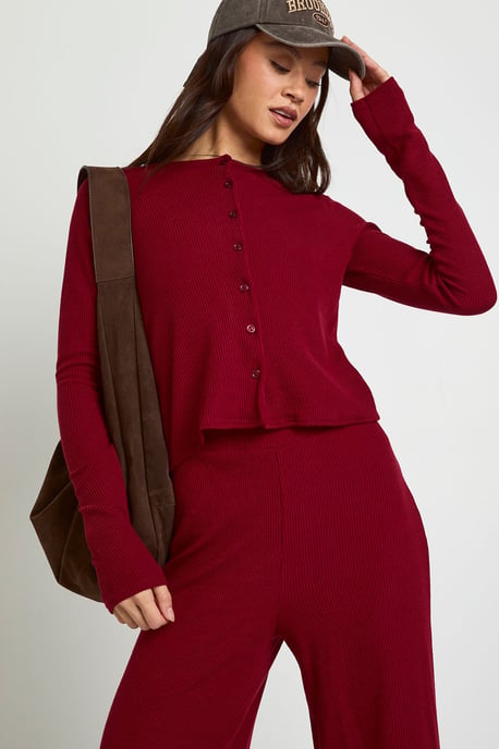 Tall Crinkle Cardigan & Wide Leg Trouser Set - Image 4