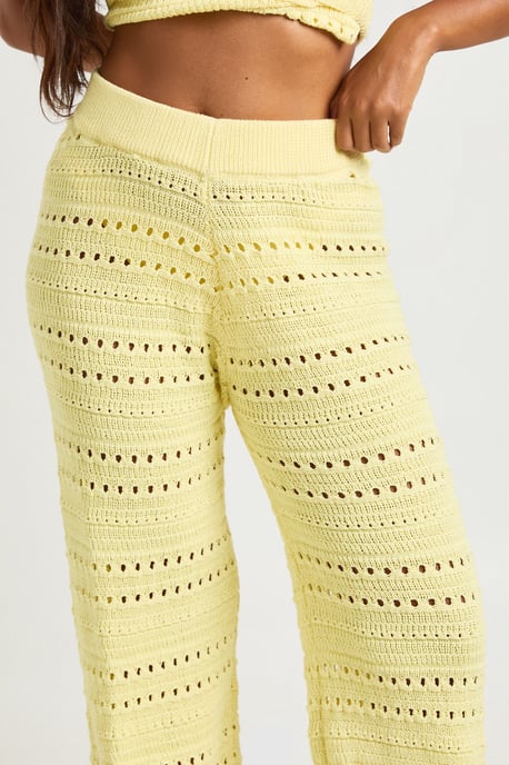 Crochet Knit Halterneck Top and Wide Leg Trouser Co-Ord - Image 4