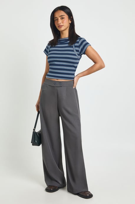 Petite Woven Pocket Detail Wide Leg Trouser - Image 1