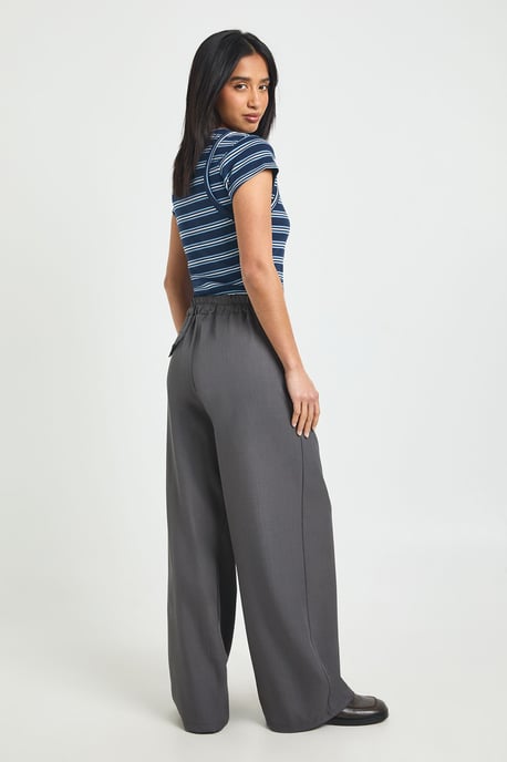 Petite Woven Pocket Detail Wide Leg Trouser - Image 2