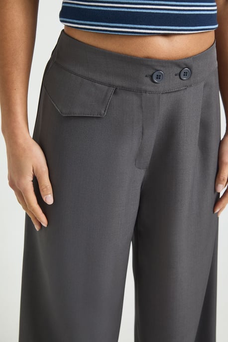 Petite Woven Pocket Detail Wide Leg Trouser - Image 4