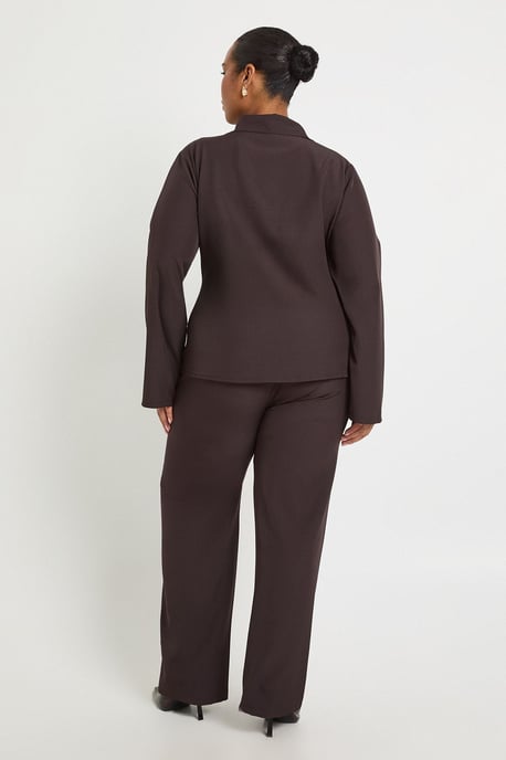 Plus Tied Front Woven Shirt And Wide Leg Trouser - Image 2