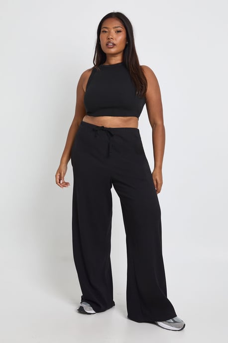 Plus Rib Wide Leg Trouser - Image 3