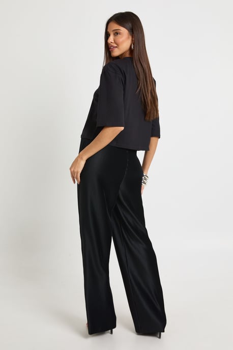 Plisse Mid Rise Wide Leg Trouser - Image 2