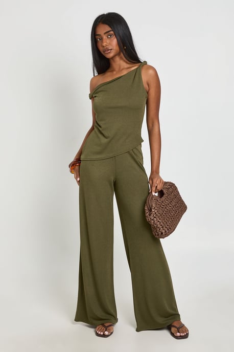 Crepe Off The Shoulder Wide Leg Co ord - Image 1