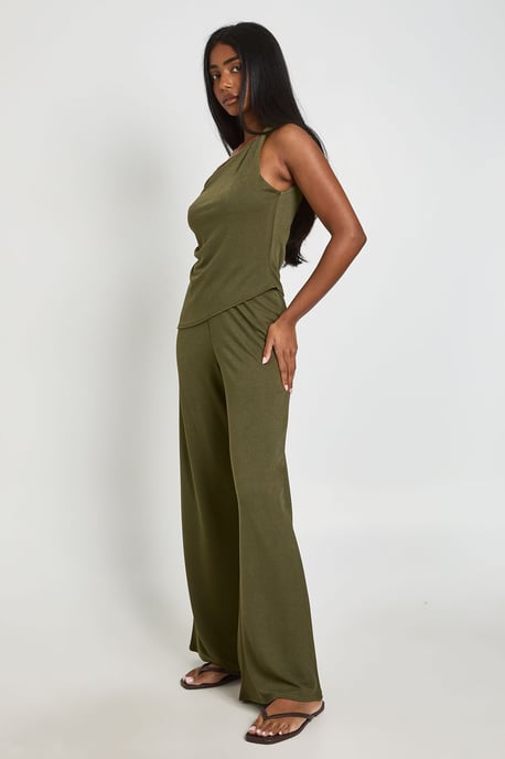 Crepe Off The Shoulder Wide Leg Co ord - Image 3