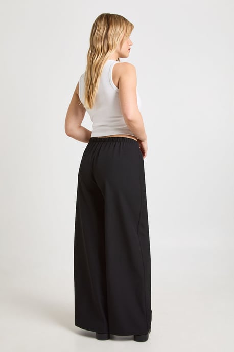 Petite Woven Elasticated Waist Drawstring Wide Leg Trouser - Image 2