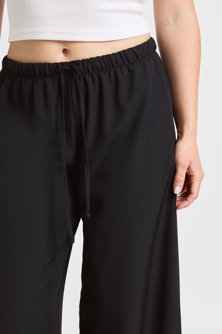 Petite Woven Elasticated Waist Drawstring Wide Leg Trouser - Image 4