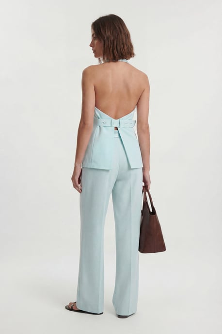 Satin Back Crepe Tailored Wide Leg Trouser - Image 3