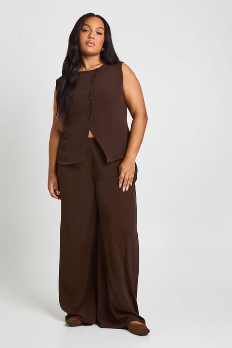 Plus Pleated Tailored Wide Leg Trouser - Image 1
