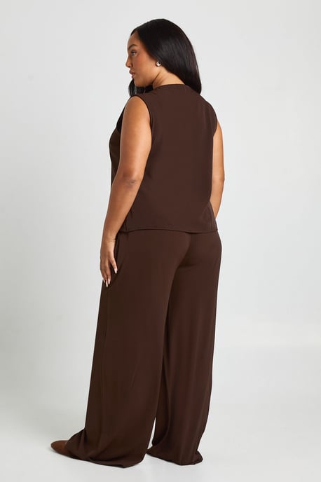 Plus Pleated Tailored Wide Leg Trouser - Image 2
