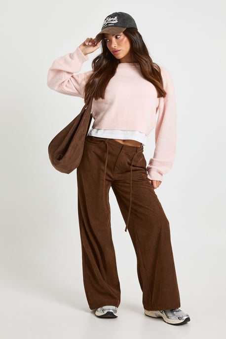 Petite Cord Tie Waist Wide Leg Trouser - Image 1