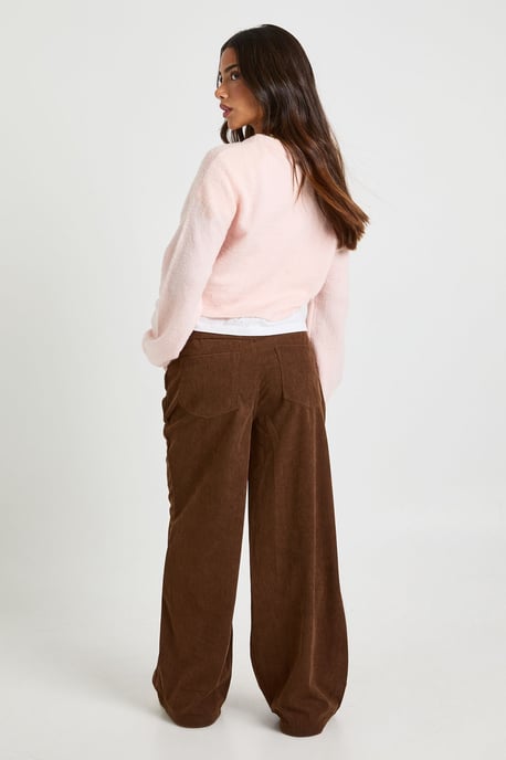 Petite Cord Tie Waist Wide Leg Trouser - Image 2