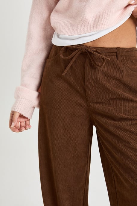 Petite Cord Tie Waist Wide Leg Trouser - Image 4
