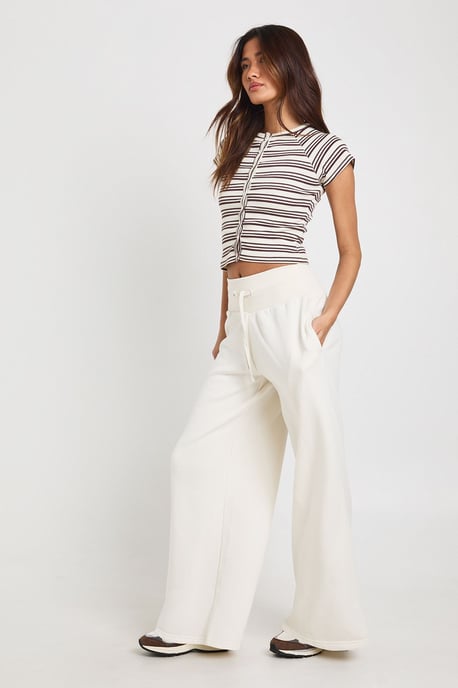 Deep Ribbed Waistband Wide Leg Jogger - Image 3