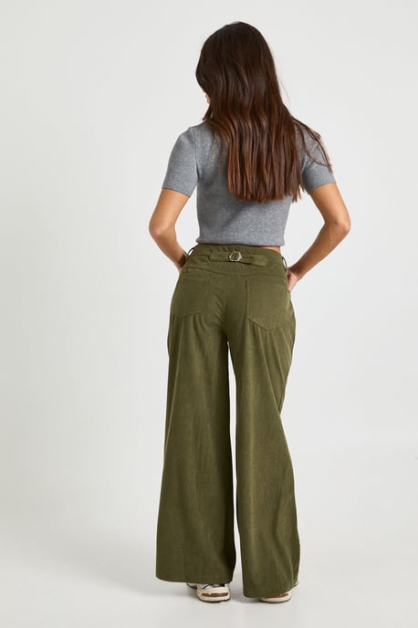 Petite Cord Cinch Waist Wide Leg Trouser - Image 2