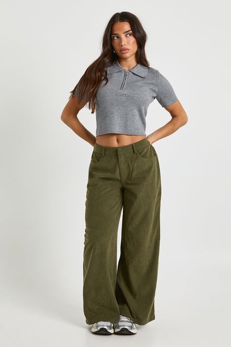 Petite Cord Cinch Waist Wide Leg Trouser - Image 3
