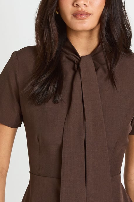 Scarf Detail Peplum Tailored Top - Image 4