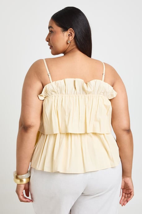 Plus Layered Ruched Poplin Top - Image 2