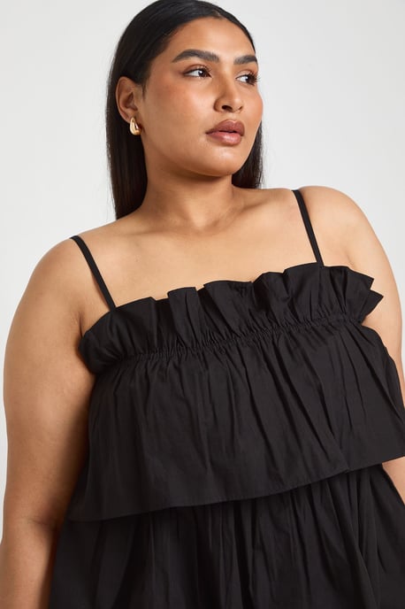 Plus Layered Ruched Poplin Top - Image 4