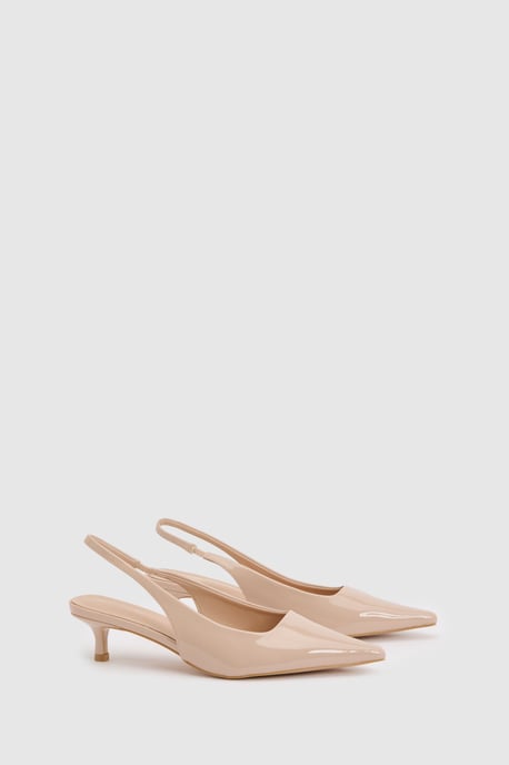 Slingback Low Stiletto Court Heels - Image 3