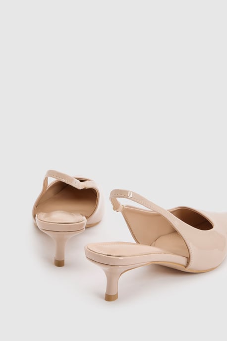 Slingback Low Stiletto Court Heels - Image 4