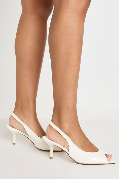 Peep Toe Slingback Heeled Mules - Image 2