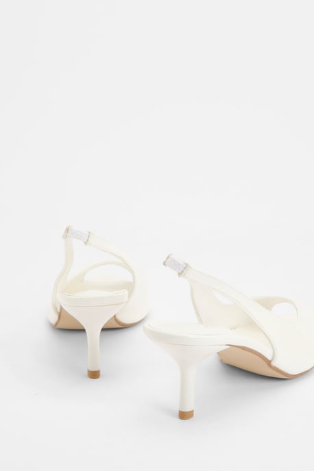 Peep Toe Slingback Heeled Mules - Image 4