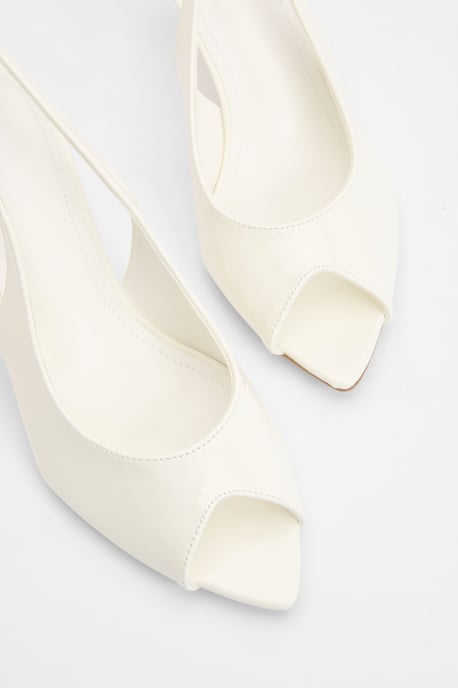 Peep Toe Slingback Heeled Mules - Image 5