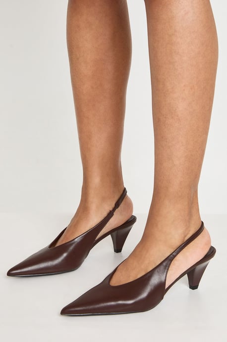 Low Heel Slingback Court Shoes - Image 2