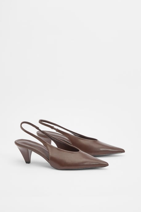 Low Heel Slingback Court Shoes - Image 3