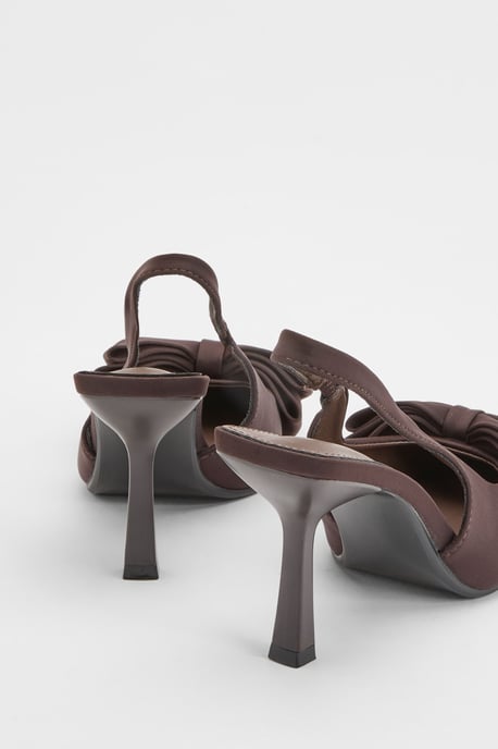 Oversized Bow Detail Slingback High Heels - Image 4