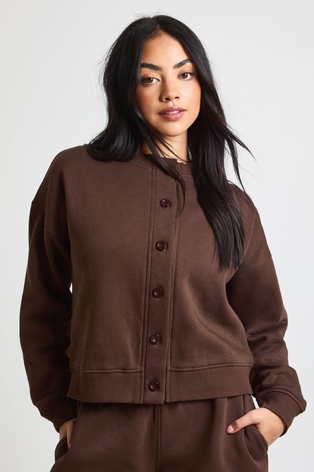 High Neck Fleece Cardigan - Image 1