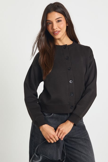 High Neck Fleece Cardigan - Image 1