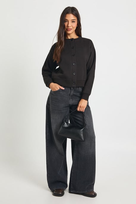 High Neck Fleece Cardigan - Image 3