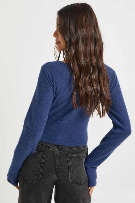 Wool Rib Button Through Cardigan - Image 2