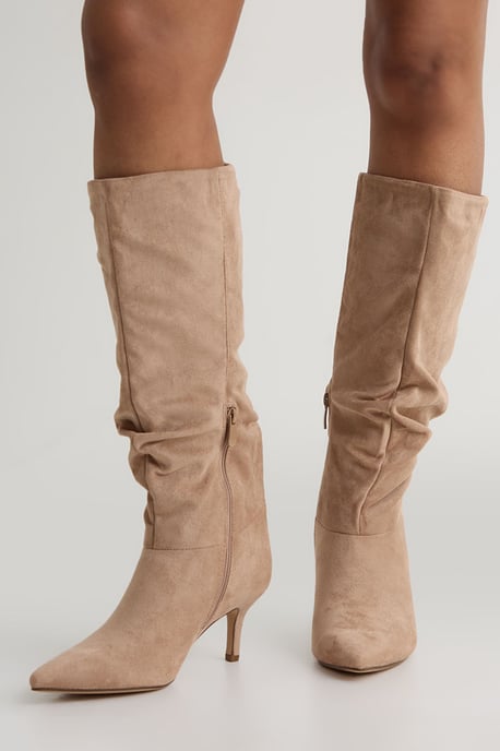 Slouchy Mid Height Knee High Boots - Image 1