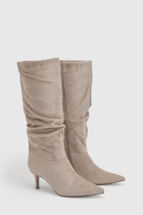 Slouchy Mid Height Knee High Boots - Image 3