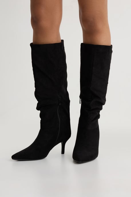 Slouchy Mid Height Knee High Boots - Image 1